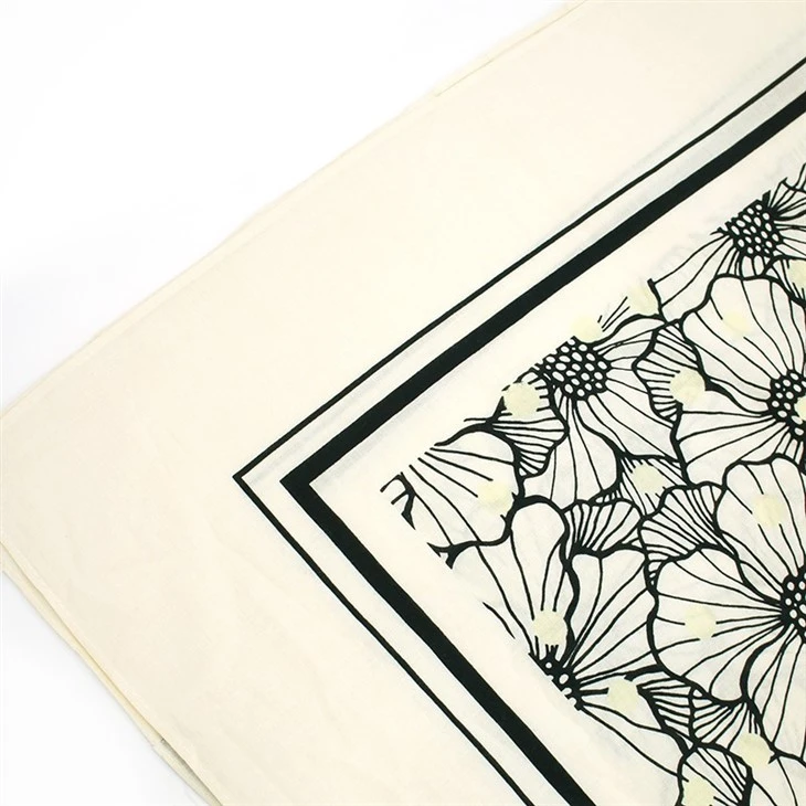 Ecru Floral Cotton Bandana S110 Ecru Floral Cotton Bandana S110