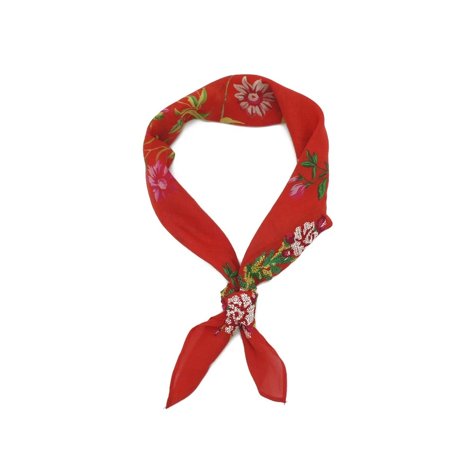 Floral Embroidered Scarf