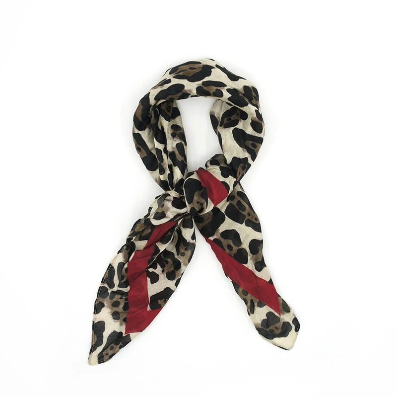 Leopard Printed Georgette Silk Scarf
