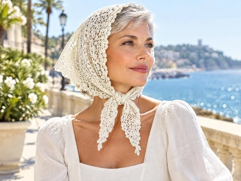 Triangle Scarf is used for hair accessory Triangle Scarf is used for hair accessory