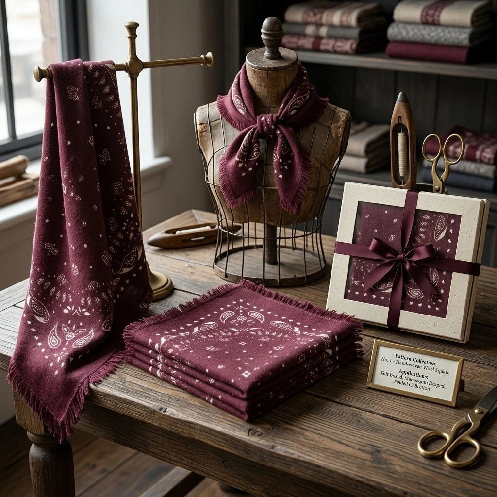 Printed Wool Square Scarf Printed Wool Square Scarf