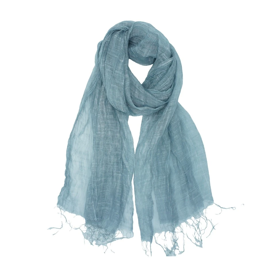 Silk Cotton Linen Mixed Solid Scarf