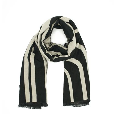 Black And White Striped Scarf Womens