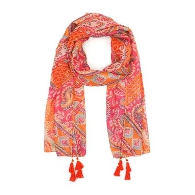 Metallic Floral Scarf